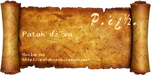 Patak Éva névjegykártya